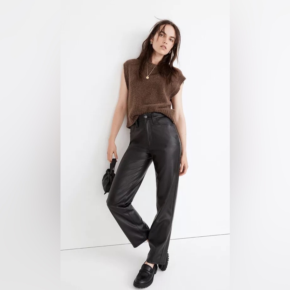 Madewell Perfect Vintage Straight Leg Faux Leather Pants